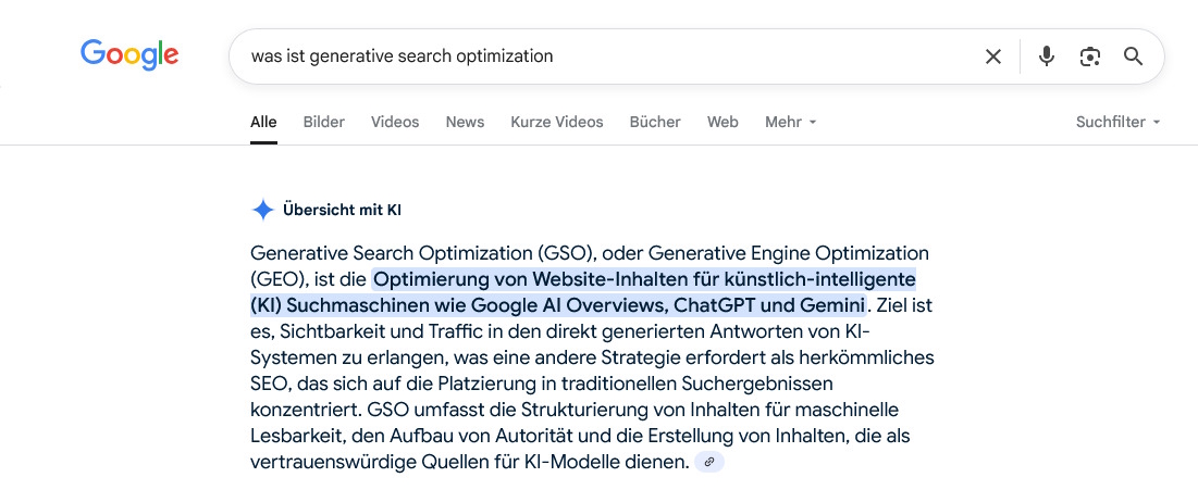 AI Summary Was ist Generative Search Optimization