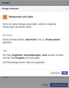 Facebook Seiten Vorlagen
